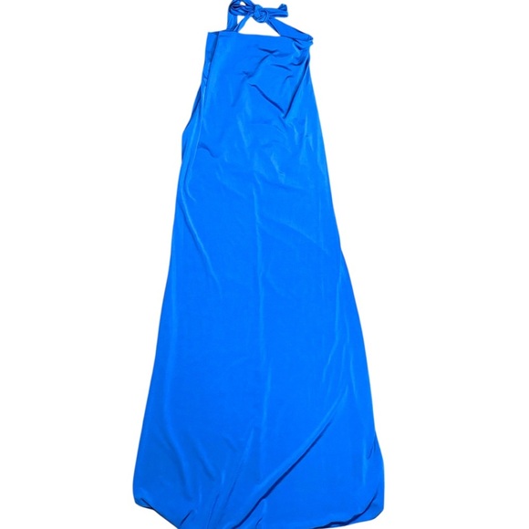 Sincerely Jules Halter Dress Cowl Neck Blue Size Medium - Picture 1 of 5